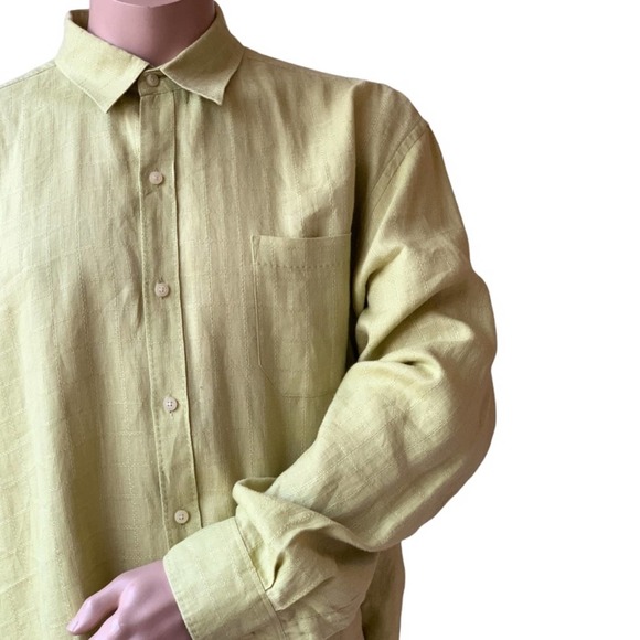 TOMMY BAHAMAS Shirt Men's 2XL Green Relax Breezed 100% Linen Button Down - Picture 3 of 7